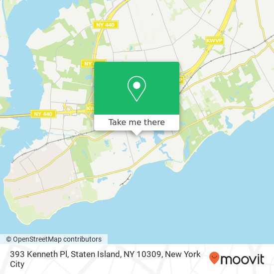 Mapa de 393 Kenneth Pl, Staten Island, NY 10309