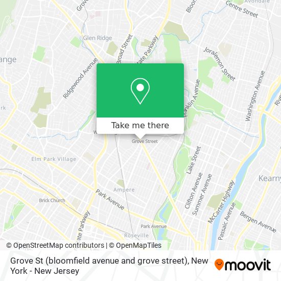 Mapa de Grove St (bloomfield avenue and grove street)