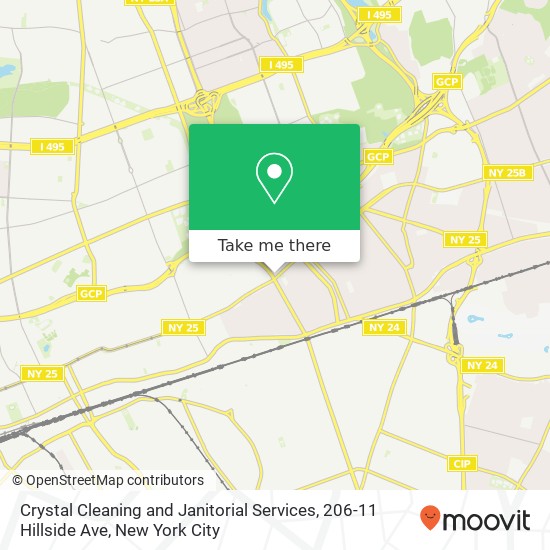 Mapa de Crystal Cleaning and Janitorial Services, 206-11 Hillside Ave