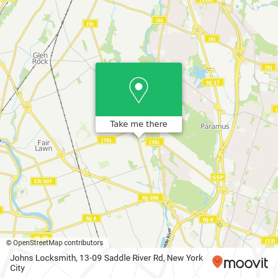 Mapa de Johns Locksmith, 13-09 Saddle River Rd