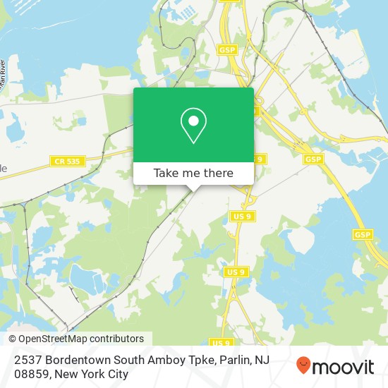 Mapa de 2537 Bordentown South Amboy Tpke, Parlin, NJ 08859