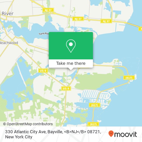 330 Atlantic City Ave, Bayville, <B>NJ< / B> 08721 map