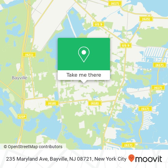 Mapa de 235 Maryland Ave, Bayville, NJ 08721