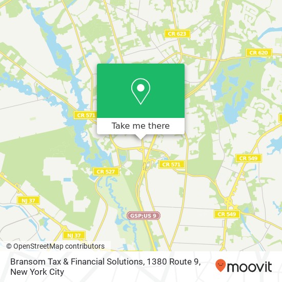 Bransom Tax & Financial Solutions, 1380 Route 9 map