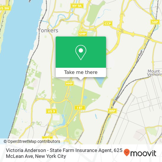 Mapa de Victoria Anderson - State Farm Insurance Agent, 625 McLean Ave