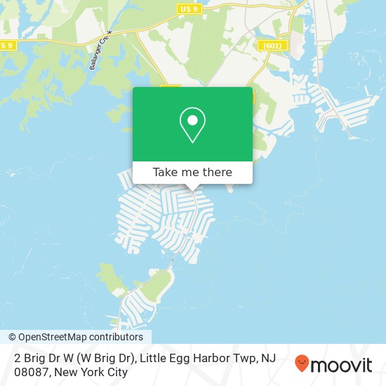 Mapa de 2 Brig Dr W (W Brig Dr), Little Egg Harbor Twp, NJ 08087