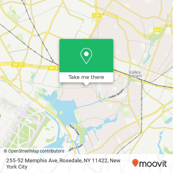 Mapa de 255-52 Memphis Ave, Rosedale, NY 11422