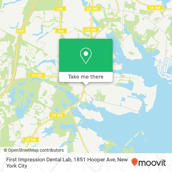 First Impression Dental Lab, 1851 Hooper Ave map