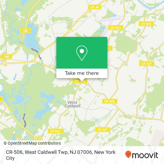 CR-506, West Caldwell Twp, NJ 07006 map