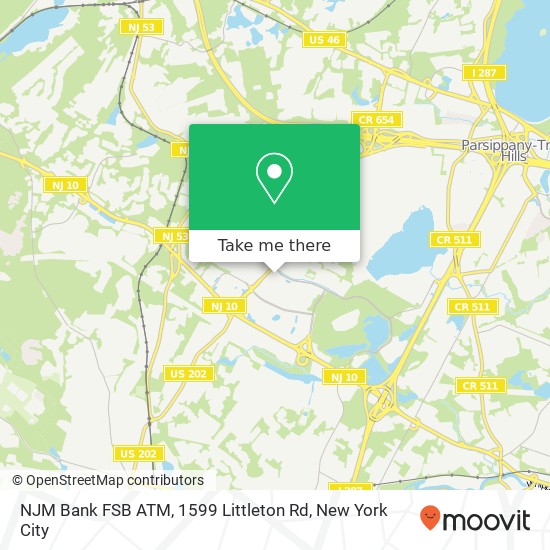 NJM Bank FSB ATM, 1599 Littleton Rd map