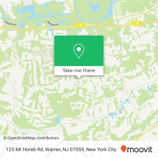 Mapa de 125 Mt Horeb Rd, Warren, NJ 07059