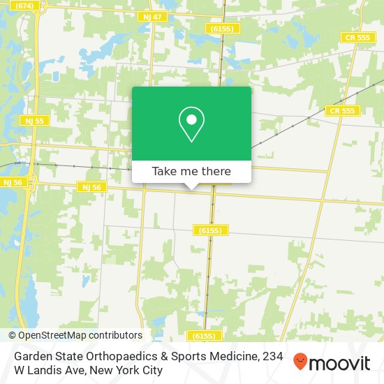Mapa de Garden State Orthopaedics & Sports Medicine, 234 W Landis Ave