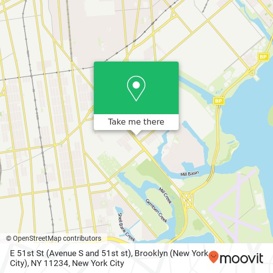 Mapa de E 51st St (Avenue S and 51st st), Brooklyn (New York City), NY 11234
