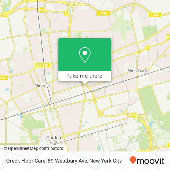 Oreck Floor Care, 89 Westbury Ave map