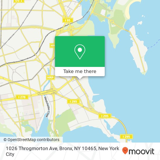 Mapa de 1026 Throgmorton Ave, Bronx, NY 10465