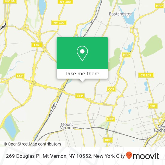 Mapa de 269 Douglas Pl, Mt Vernon, NY 10552