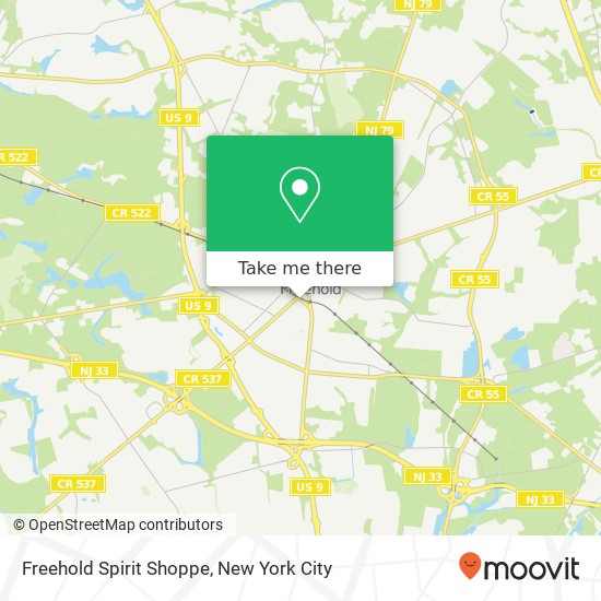 Freehold Spirit Shoppe map