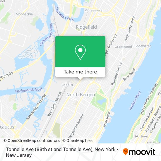 Tonnelle Ave (88th st and Tonnelle Ave) map