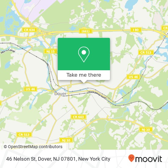 Mapa de 46 Nelson St, Dover, NJ 07801