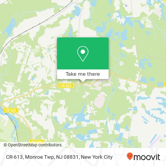 Mapa de CR-613, Monroe Twp, NJ 08831