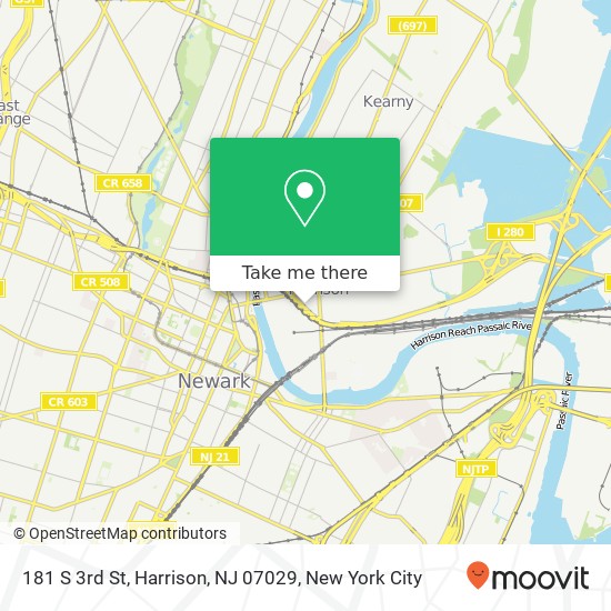 Mapa de 181 S 3rd St, Harrison, NJ 07029