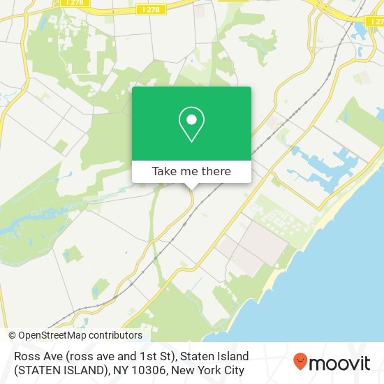 Ross Ave (ross ave and 1st St), Staten Island (STATEN ISLAND), NY 10306 map