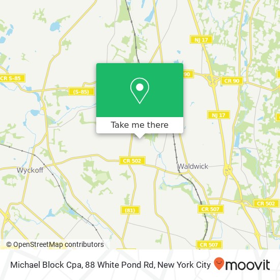 Michael Block Cpa, 88 White Pond Rd map