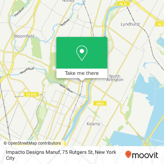 Mapa de Impacto Designs Manuf, 75 Rutgers St