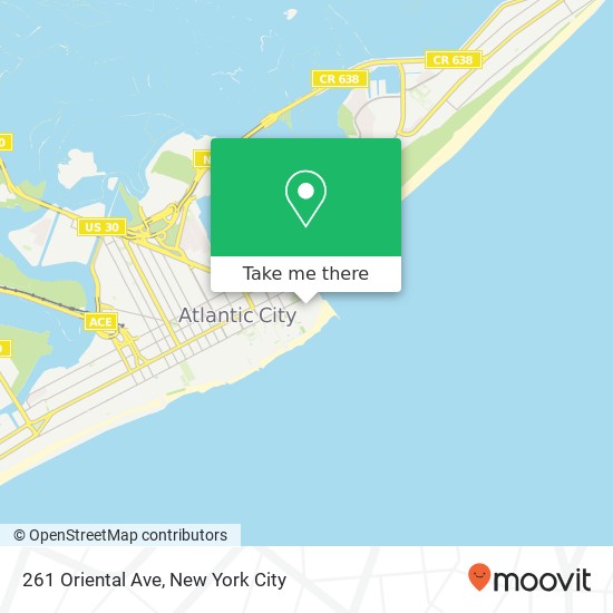 Mapa de 261 Oriental Ave, Atlantic City, NJ 08401