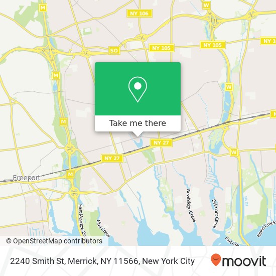 Mapa de 2240 Smith St, Merrick, NY 11566