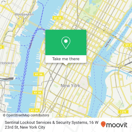 Sentinal Lockout Services & Security Systems, 16 W 23rd St map