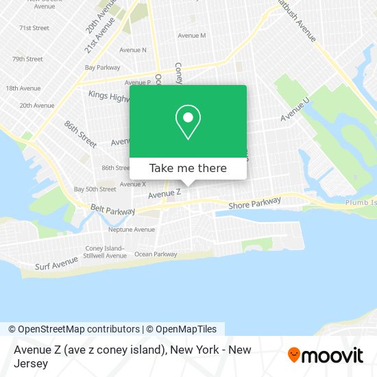 Mapa de Avenue Z (ave z coney island)