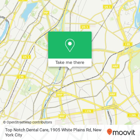 Mapa de Top Notch Dental Care, 1905 White Plains Rd