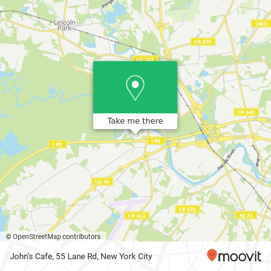 Mapa de John's Cafe, 55 Lane Rd