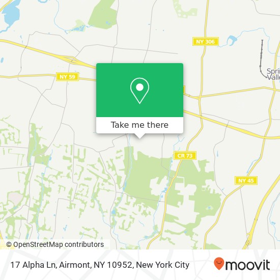 Mapa de 17 Alpha Ln, Airmont, NY 10952