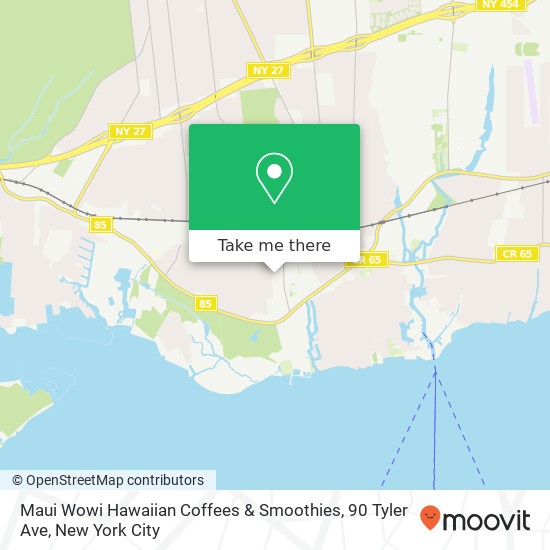 Mapa de Maui Wowi Hawaiian Coffees & Smoothies, 90 Tyler Ave