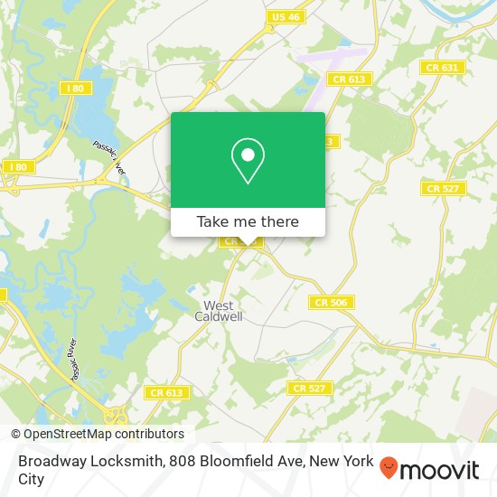 Mapa de Broadway Locksmith, 808 Bloomfield Ave