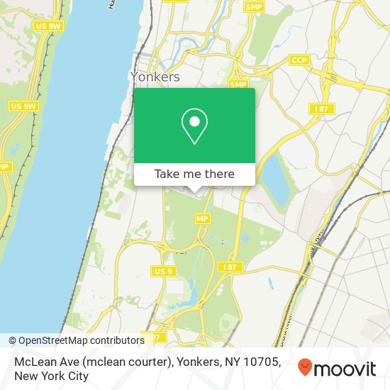 Mapa de McLean Ave (mclean courter), Yonkers, NY 10705