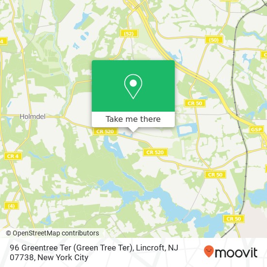 96 Greentree Ter (Green Tree Ter), Lincroft, NJ 07738 map