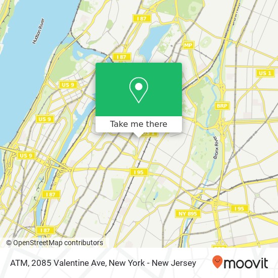 Mapa de ATM, 2085 Valentine Ave