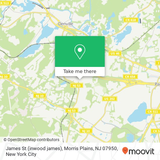 Mapa de James St (inwood james), Morris Plains, NJ 07950