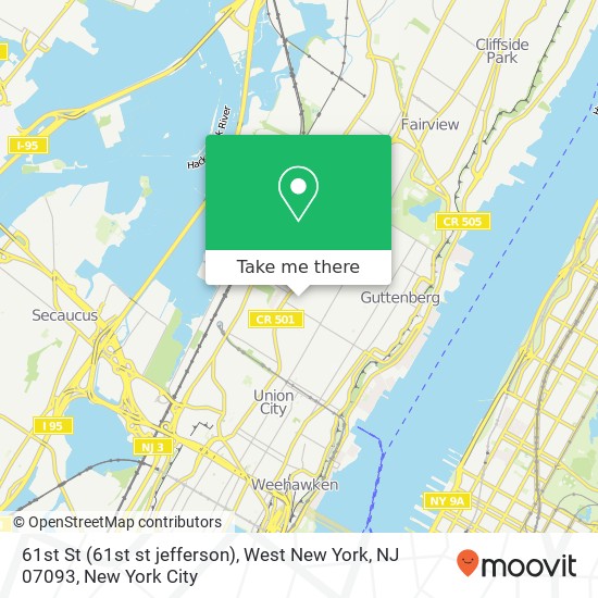 61st St (61st st jefferson), West New York, NJ 07093 map