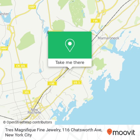 Mapa de Tres Magnifique Fine Jewelry, 116 Chatsworth Ave