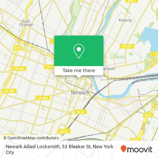 Newark Allied Locksmith, 53 Bleeker St map