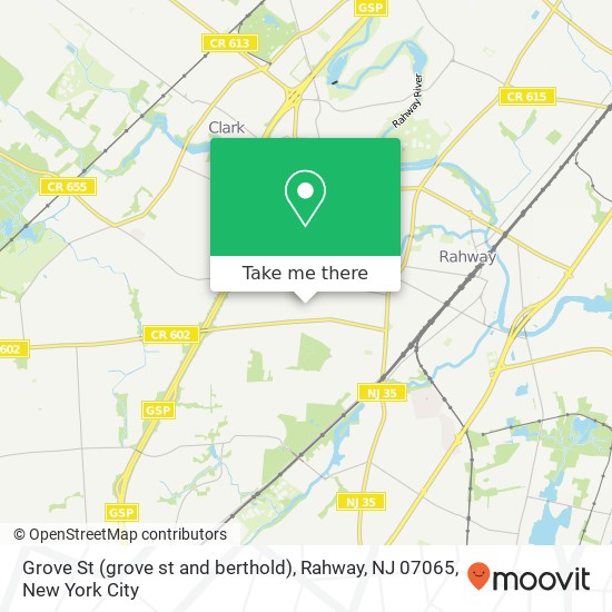 Mapa de Grove St (grove st and berthold), Rahway, NJ 07065