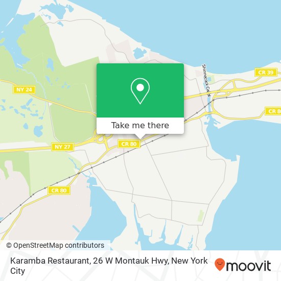 Mapa de Karamba Restaurant, 26 W Montauk Hwy