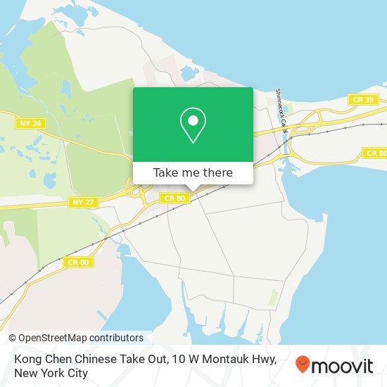 Mapa de Kong Chen Chinese Take Out, 10 W Montauk Hwy