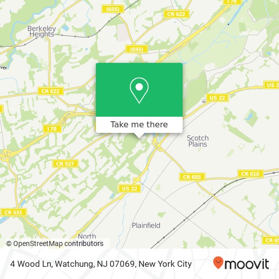 4 Wood Ln, Watchung, NJ 07069 map