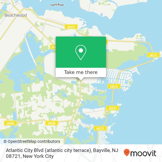 Mapa de Atlantic City Blvd (atlantic city terrace), Bayville, NJ 08721