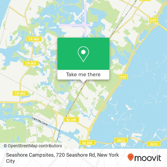 Mapa de Seashore Campsites, 720 Seashore Rd